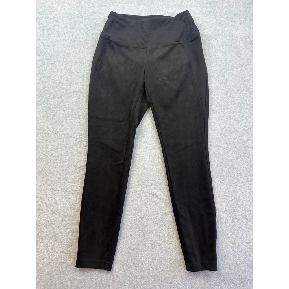 Zac & Rachel Black Faux Suede High Rise Pull On Leggings Womens Small RN 103715